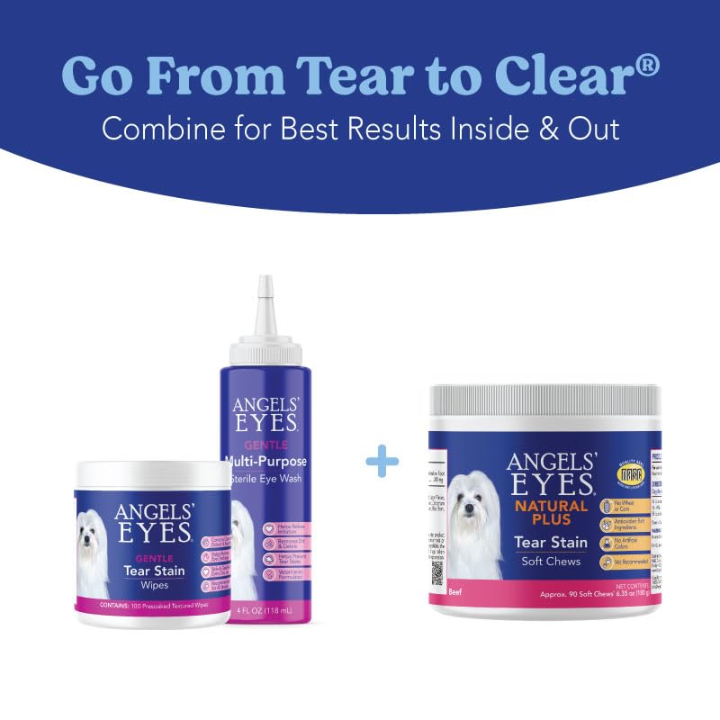 ANGELS' EYES Natural Plus tear-stain support chews for dogs