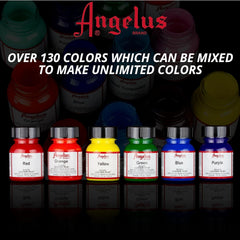 Angelus paint dries flexible without cracking on a leather sample.