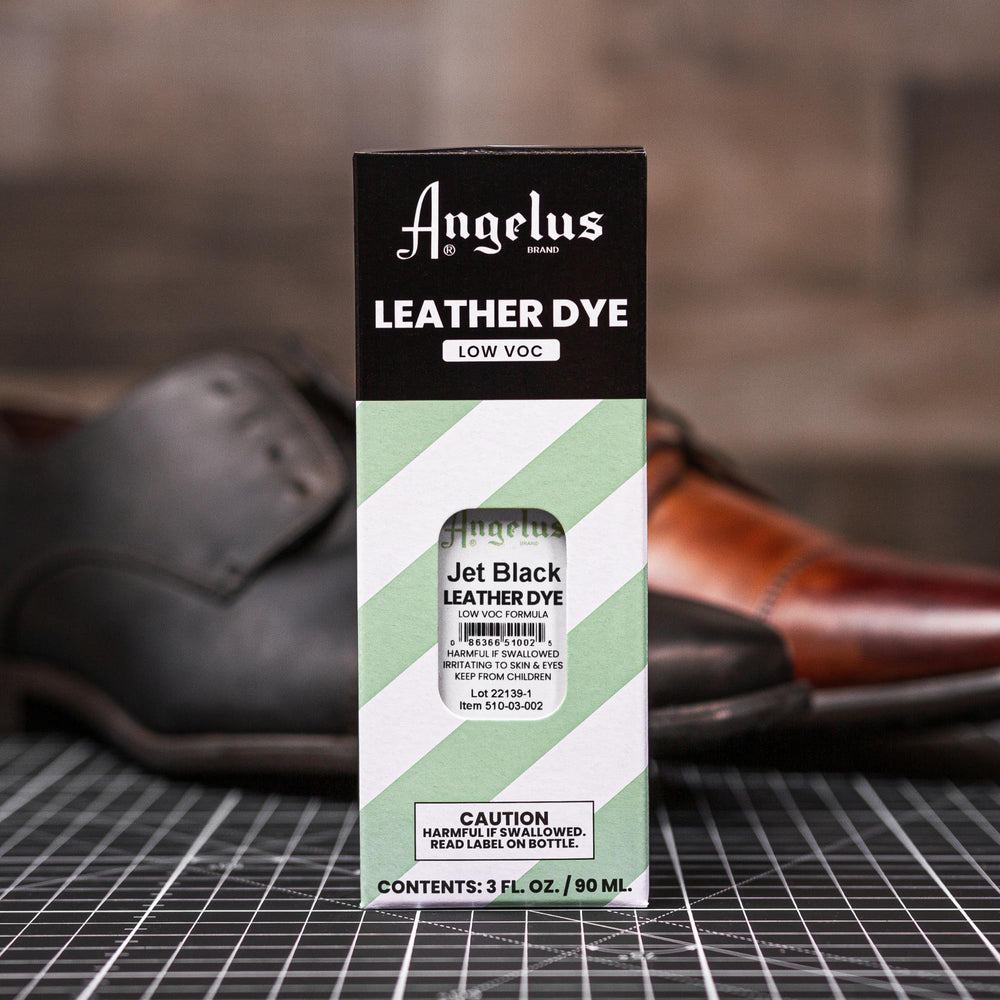 Angelus Leather Dye leather swatch demonstrates rich, even penetration