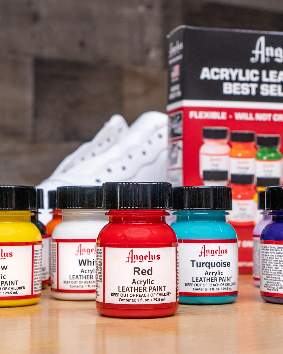 Angelus paint on furniture showcases versatile use beyond footwear projects.
