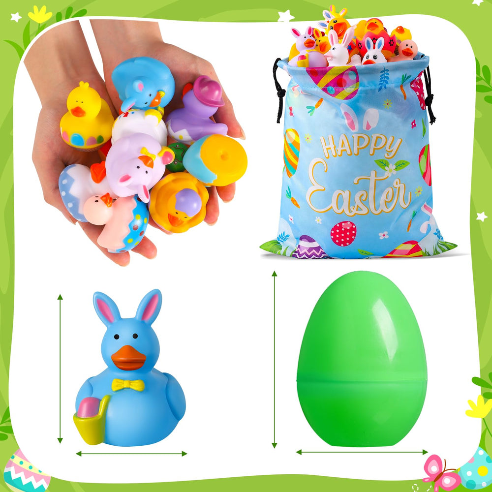 ANGGIKO Easter ducks bath time fun, colorful toys for tubs or pools.