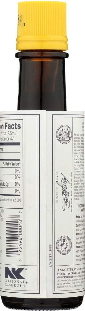 ANGOSTURA Orange Bitters label close-up hints citrus complexity.