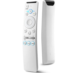 Angrox voice remote front view showing Samsung Frame compatibility and navigation ease.