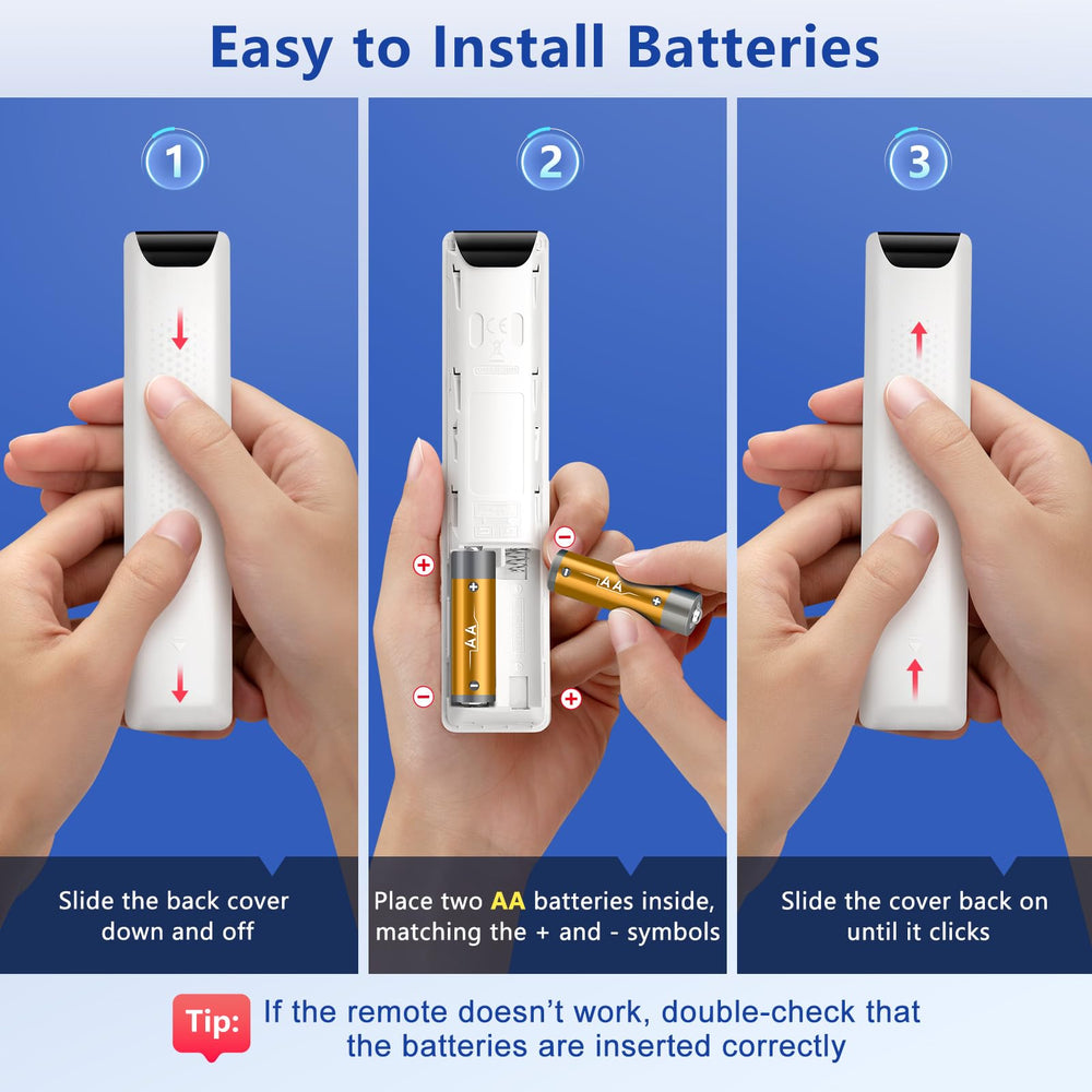 Angrox universal voice remote held in hand illustrates broad Samsung compatibility.