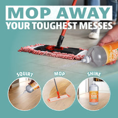 ANGRY ORANGE mop-action floor cleaner with citrus-mint aroma for fast surface refresh.
