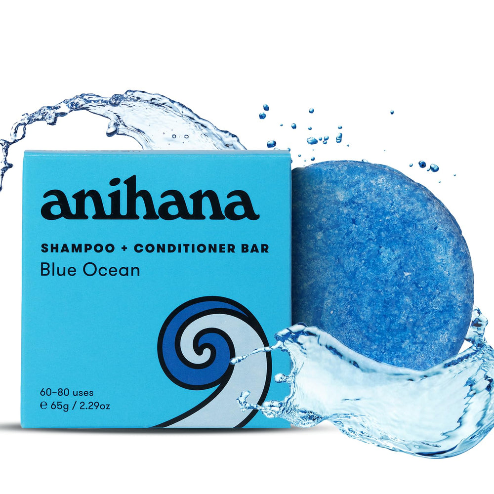 ANIHANA Blue Ocean shampoo bar packaging highlights plastic-free care for sustainable travel