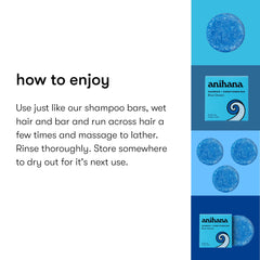 ANIHANA shampoo bar lathering on hair demonstrates lightweight cleansing