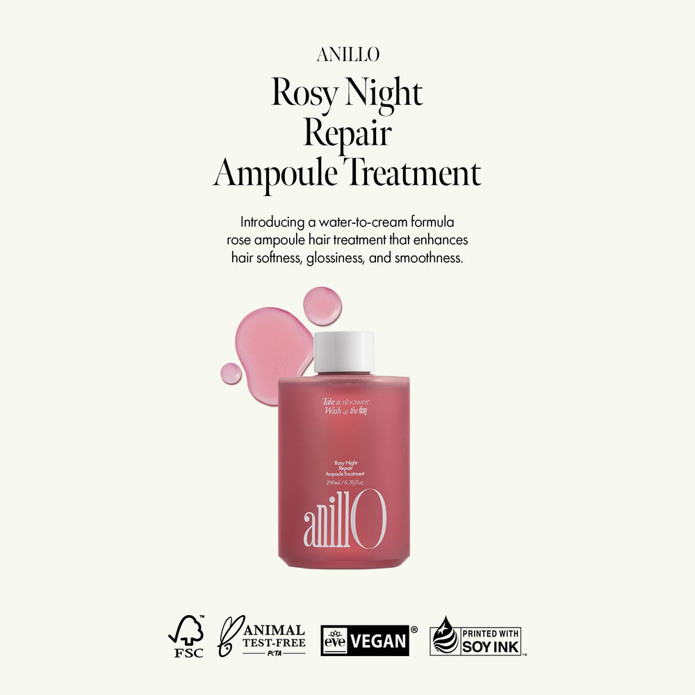 ANILLO Rosy Night Ampoule application close-up for smooth coverage