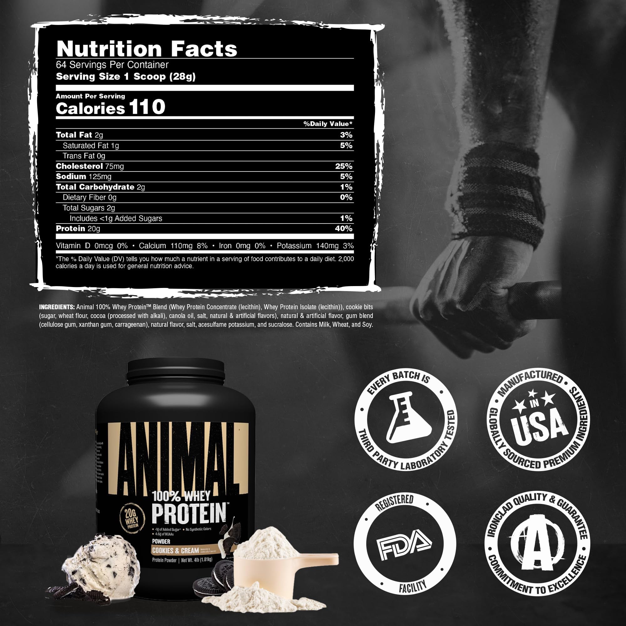 Post-workout shake with Animal 100% Whey for potential recovery support.