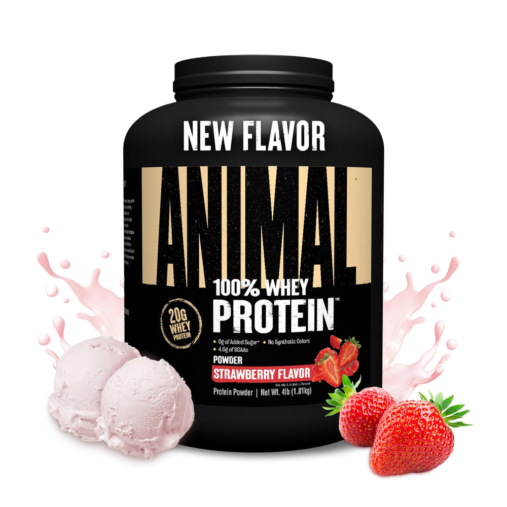 Animal 100% Whey Strawberry scoop for quick post-workout protein