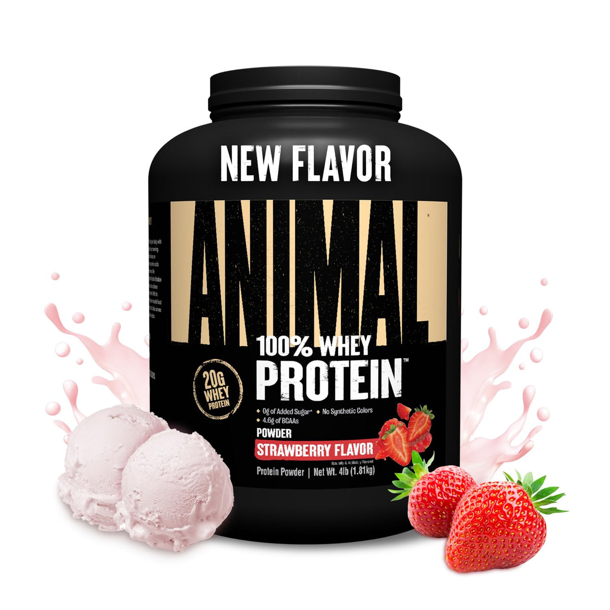 Animal 100% Whey Strawberry scoop for quick post-workout protein