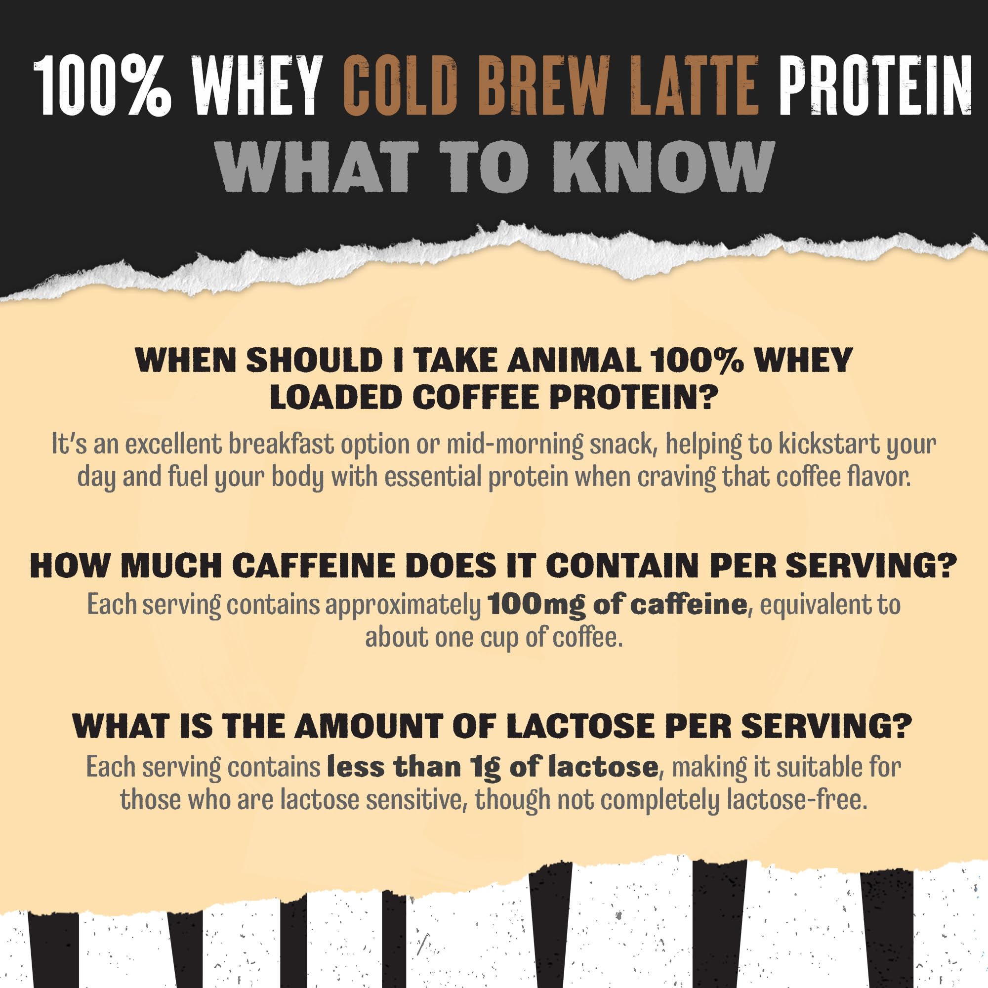 Iced coffee swirl with Animal Whey showing creamy texture and energy boost.