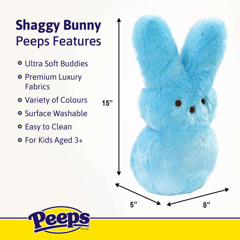Animal Adventure Rainbow Shaggy Bunny Peeps Plush, heart tag visible, celebrates iconic PEEPS character design