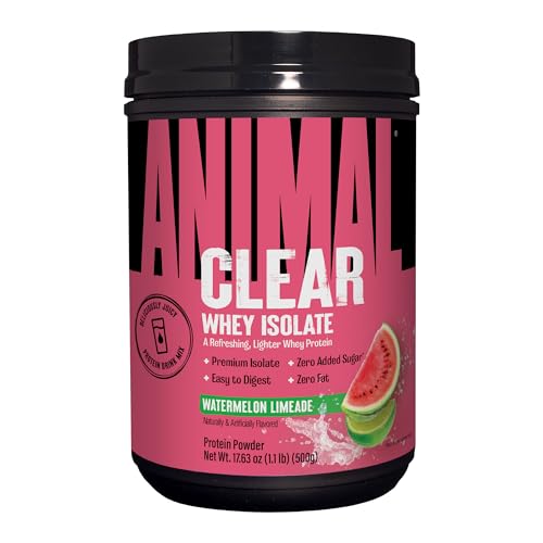 Animal Clear Whey 500g tub on shelf ready for everyday use