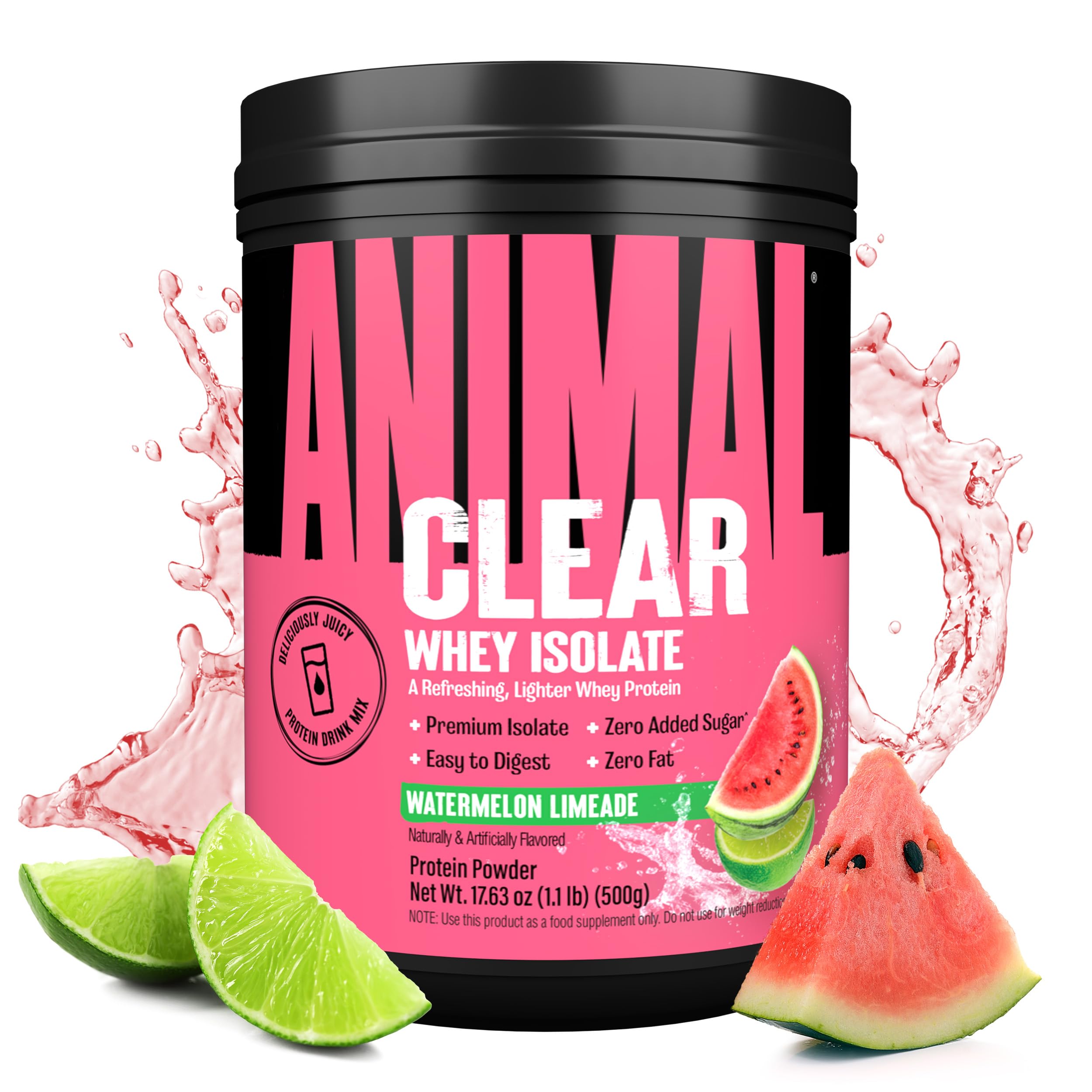 Animal Clear Whey packaging front highlighting a refreshing protein option