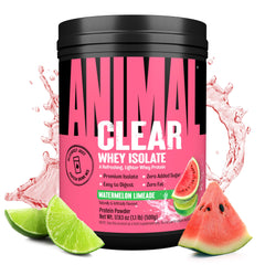 Animal Clear Whey packaging front highlighting a refreshing protein option