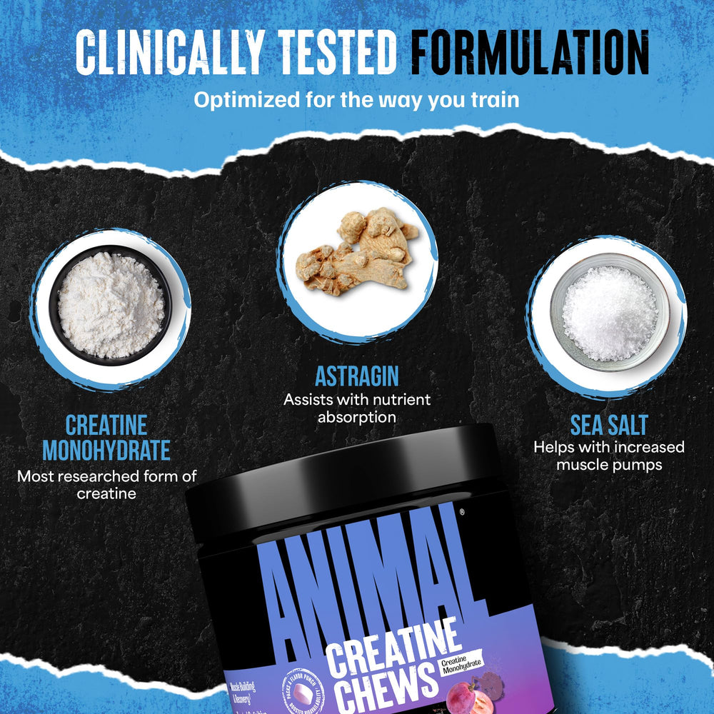 Animal Creatine Chews with AstraGin for enhanced absorption.