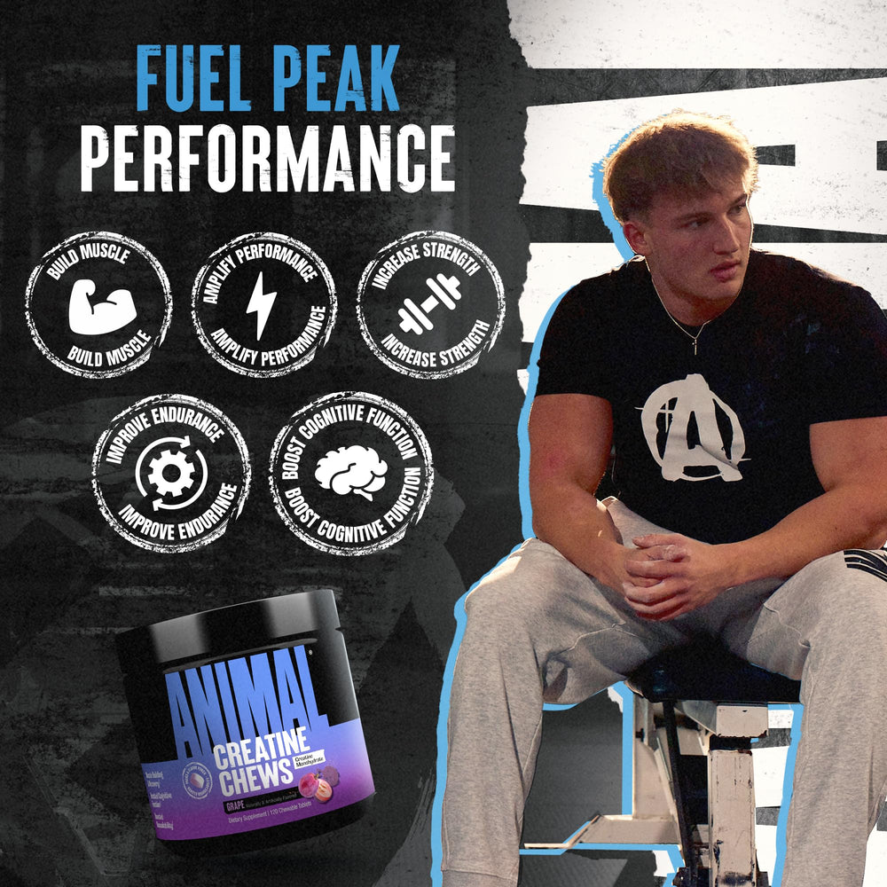 Animal Creatine Chews shown before a workout for convenient energy support.