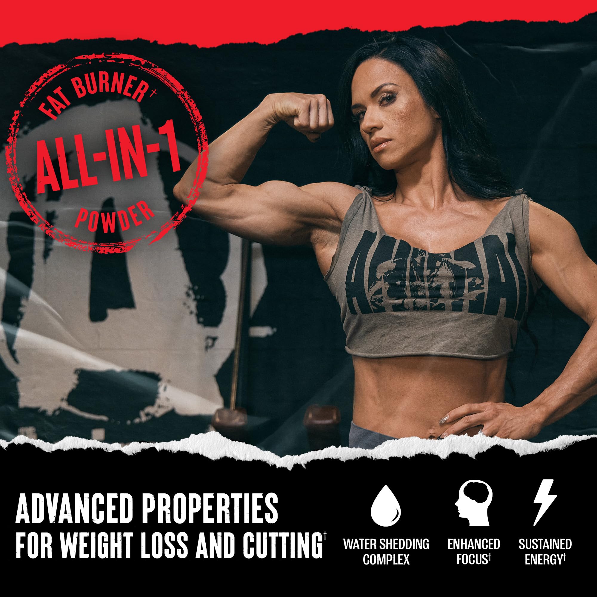 Animal Cuts packaging closeup highlighting a comprehensive thermogenic formula.