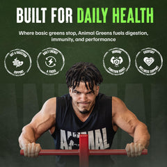 Animal Daily Greens 30-day pack close-up with capsules.