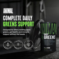 Animal Daily Greens packs back view showing convenient daily servings.