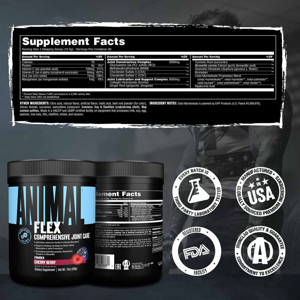 Animal Flex training motion graphic implies smoother movement during activity.