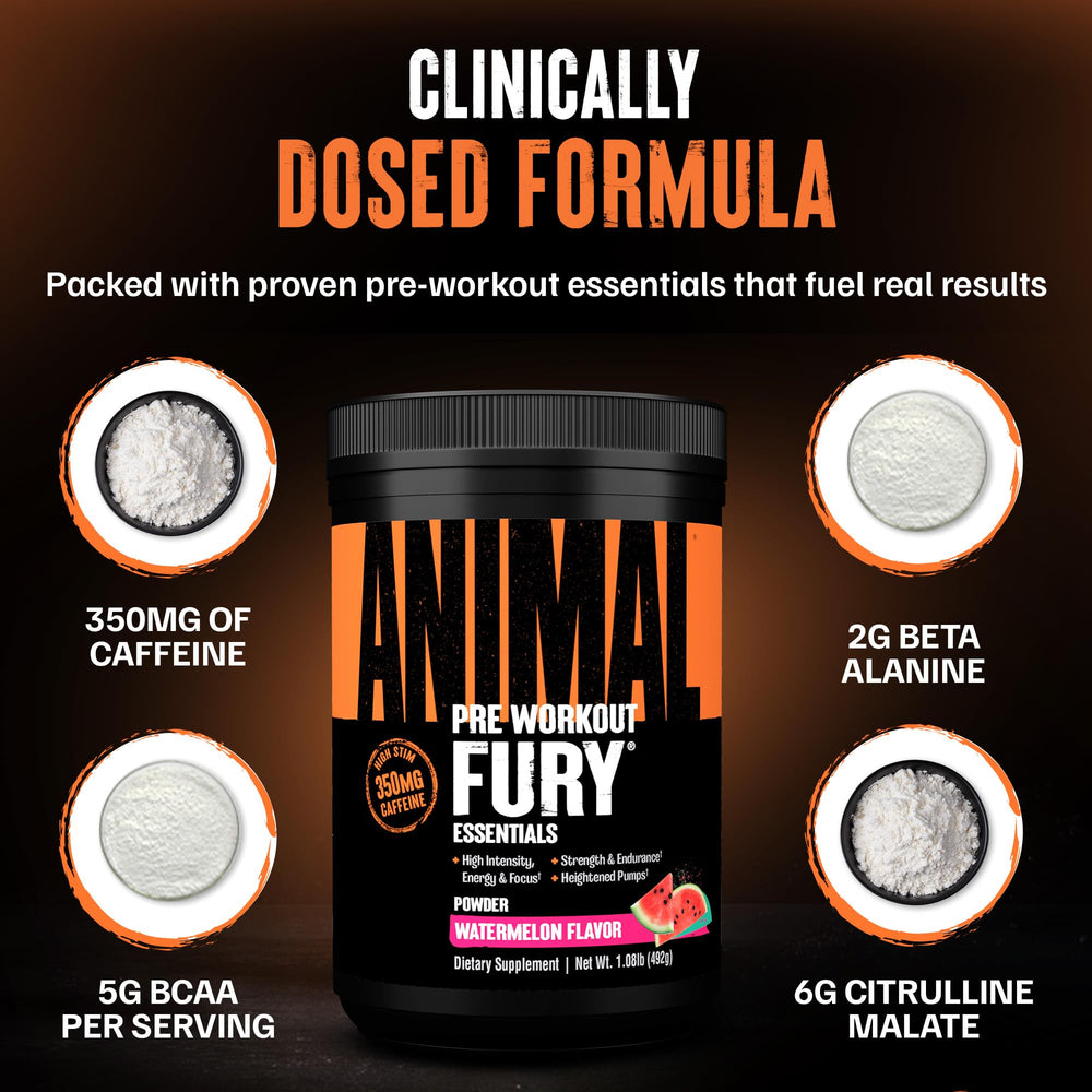 Animal Fury Beta-Alanine 2g icon suggests endurance during sets