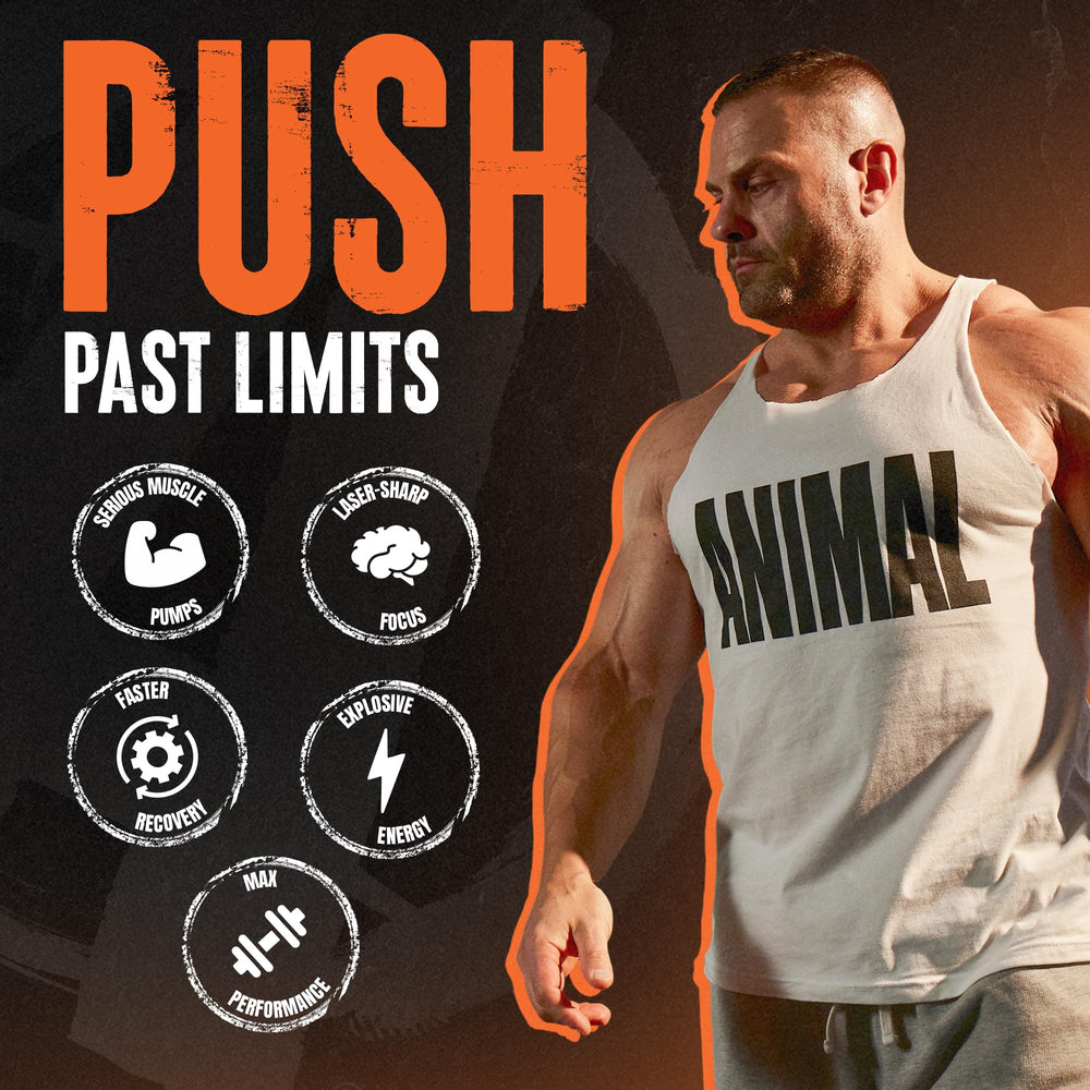 Animal Fury energy focus pump illustrates intensity during training