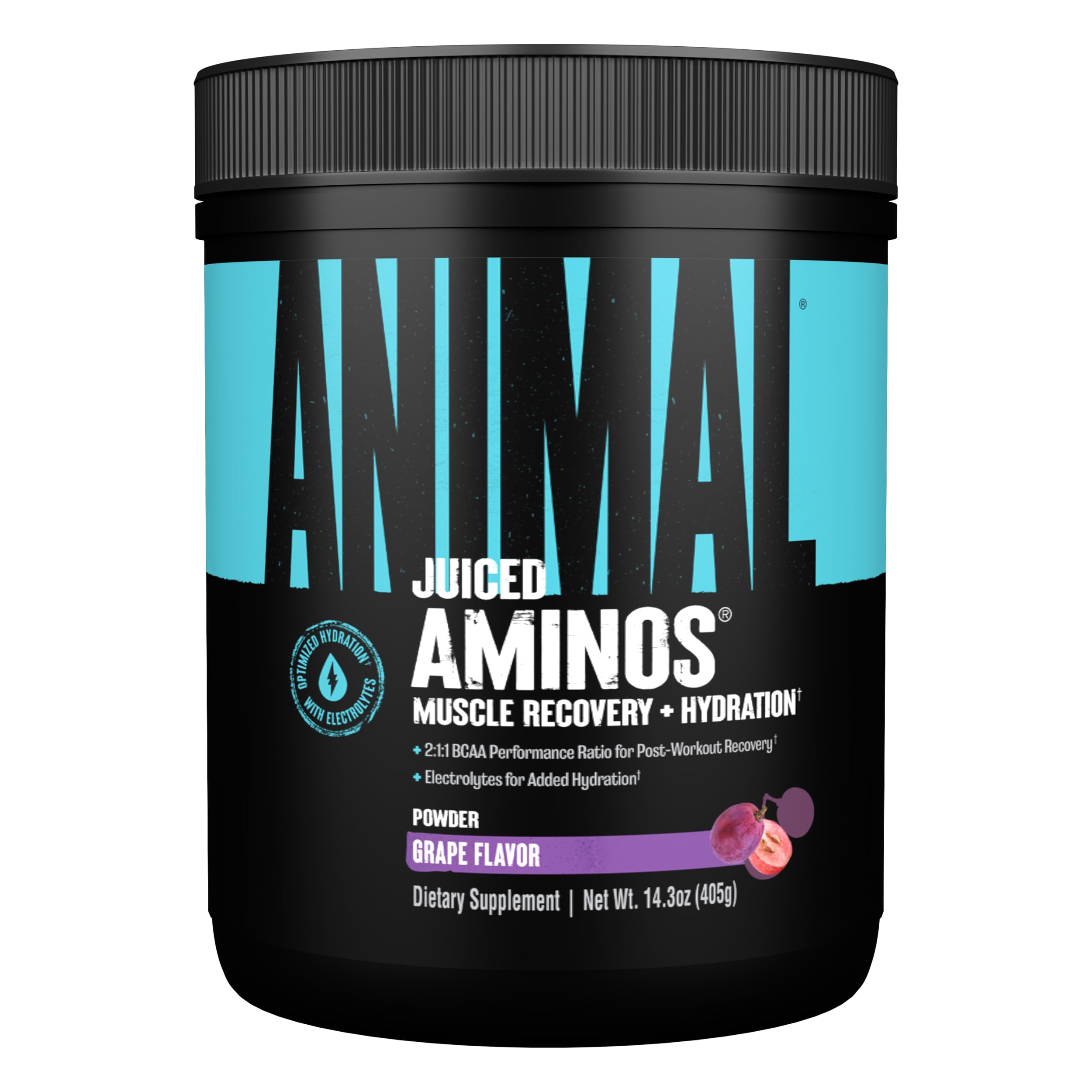 Animal Juiced Aminos bottle ready for pre- or post-workout recovery and hydration.
