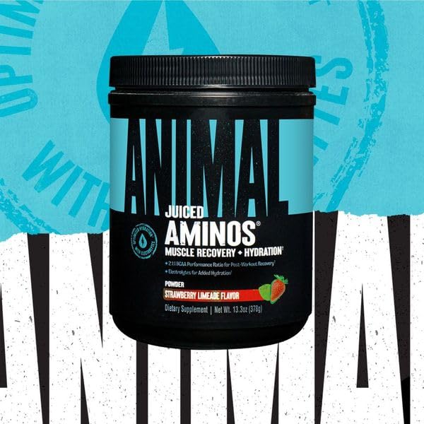Animal Juiced Aminos mixed in a glass boosts hydration and endurance.