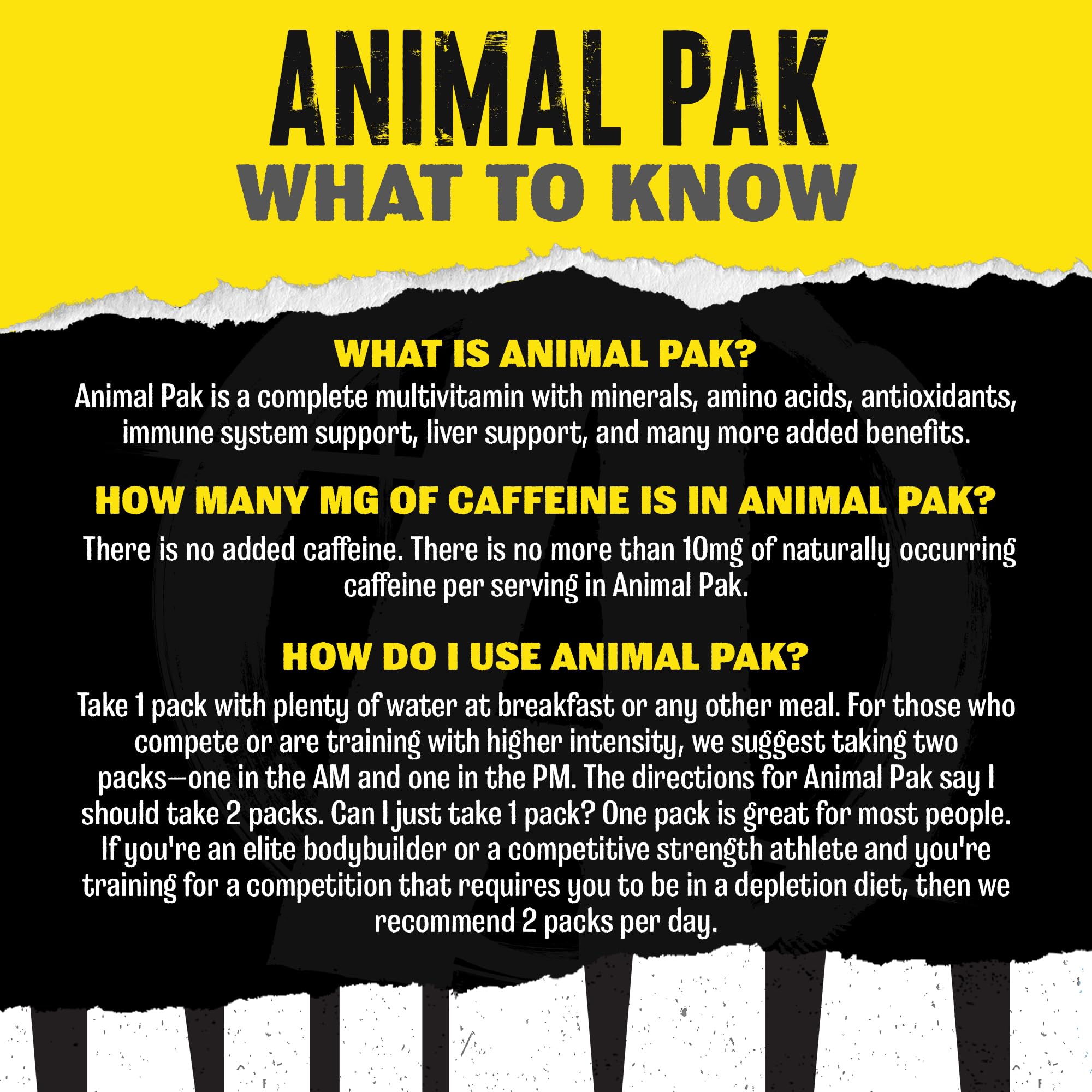 Athletes using Animal Pak during training sessions.