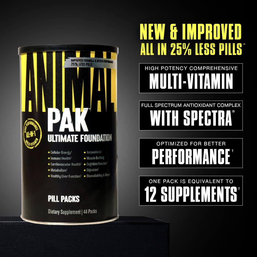 Animal Pak bottle with daily packs ready to grab on the go.