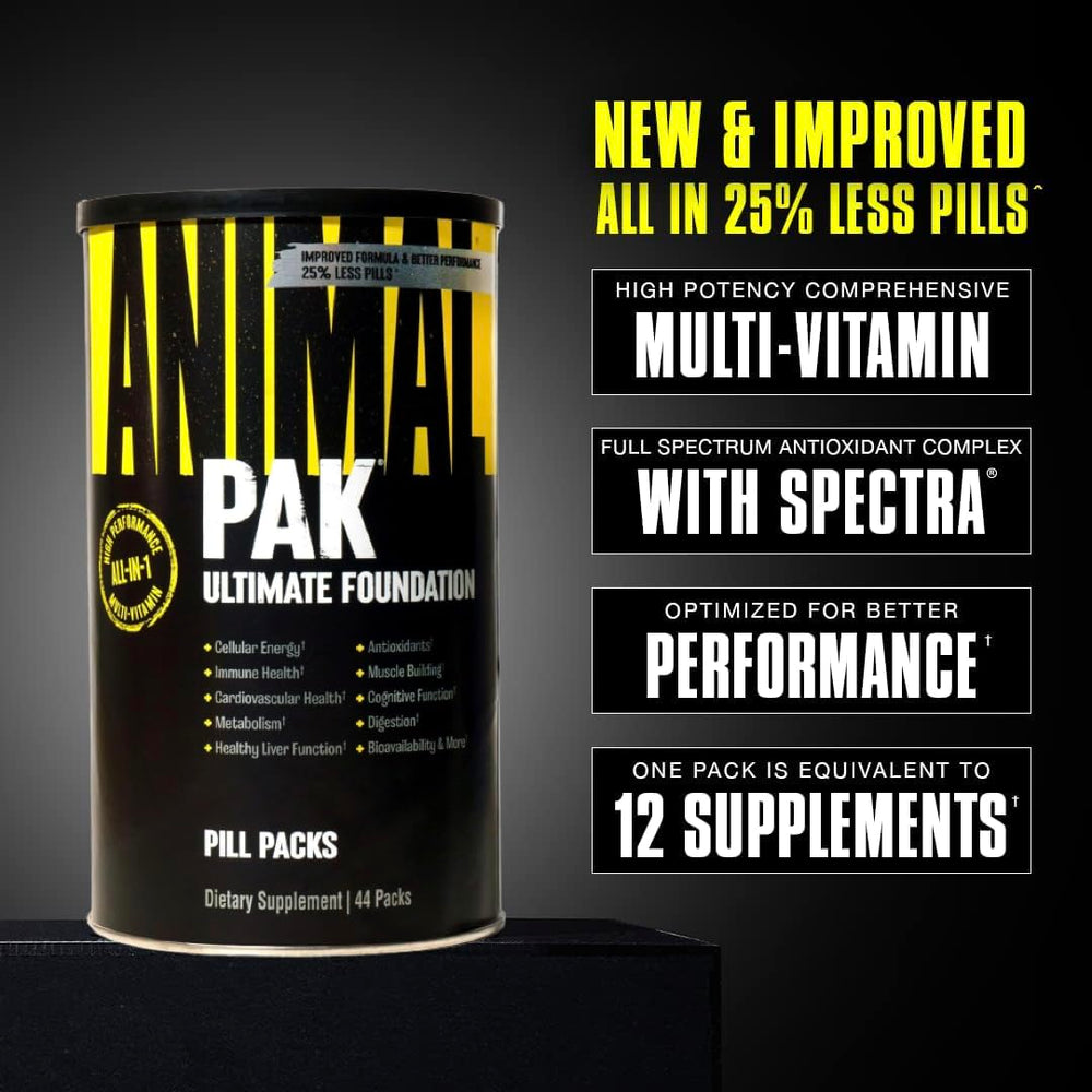 Animal Pak bottle with daily packs ready to grab on the go.
