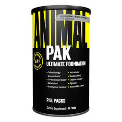 Animal Pak front of package showing daily multivitamin packs for athletes.