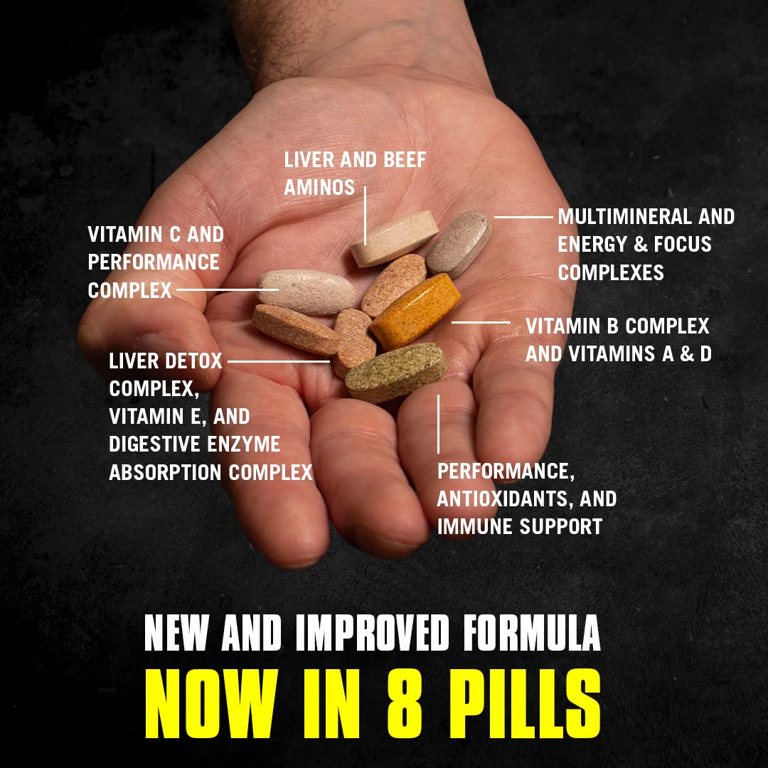 Animal Pak multi-vitamin pills and minerals in one comprehensive array.