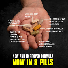 Animal Pak multi-vitamin pills and minerals in one comprehensive array.