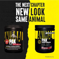 Animal Pak scoop-dispense shows quick mix for complete vitamin coverage