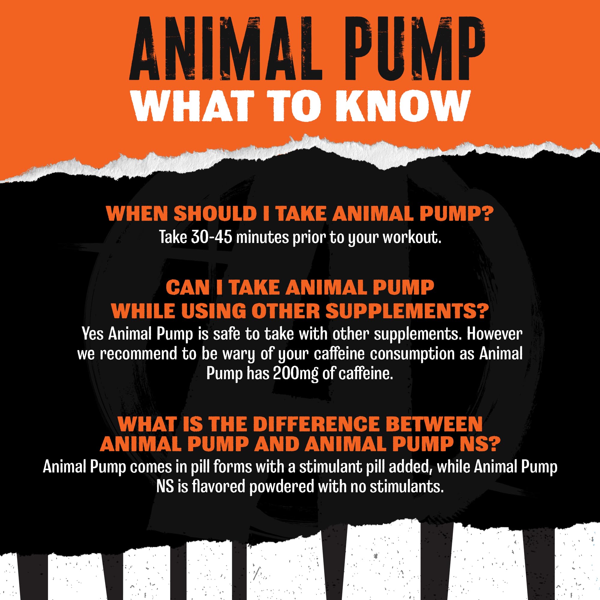 Animal Pump single-serve sachet ready to mix before training