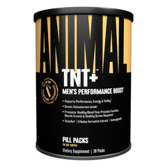 Animal TNT+ bottle and label; supports daily vitality and male wellness