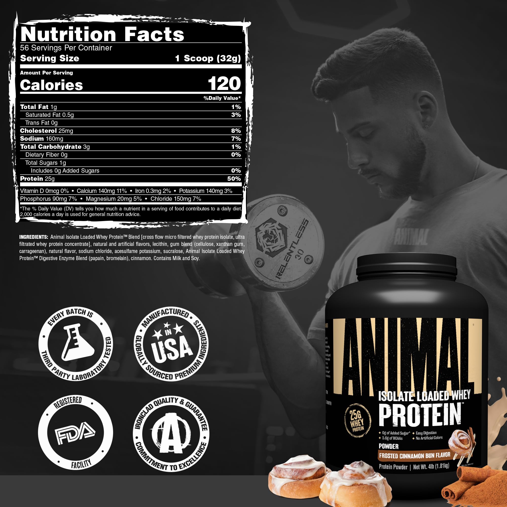 Animal Whey Isolate produced in the USA with strict quality control.