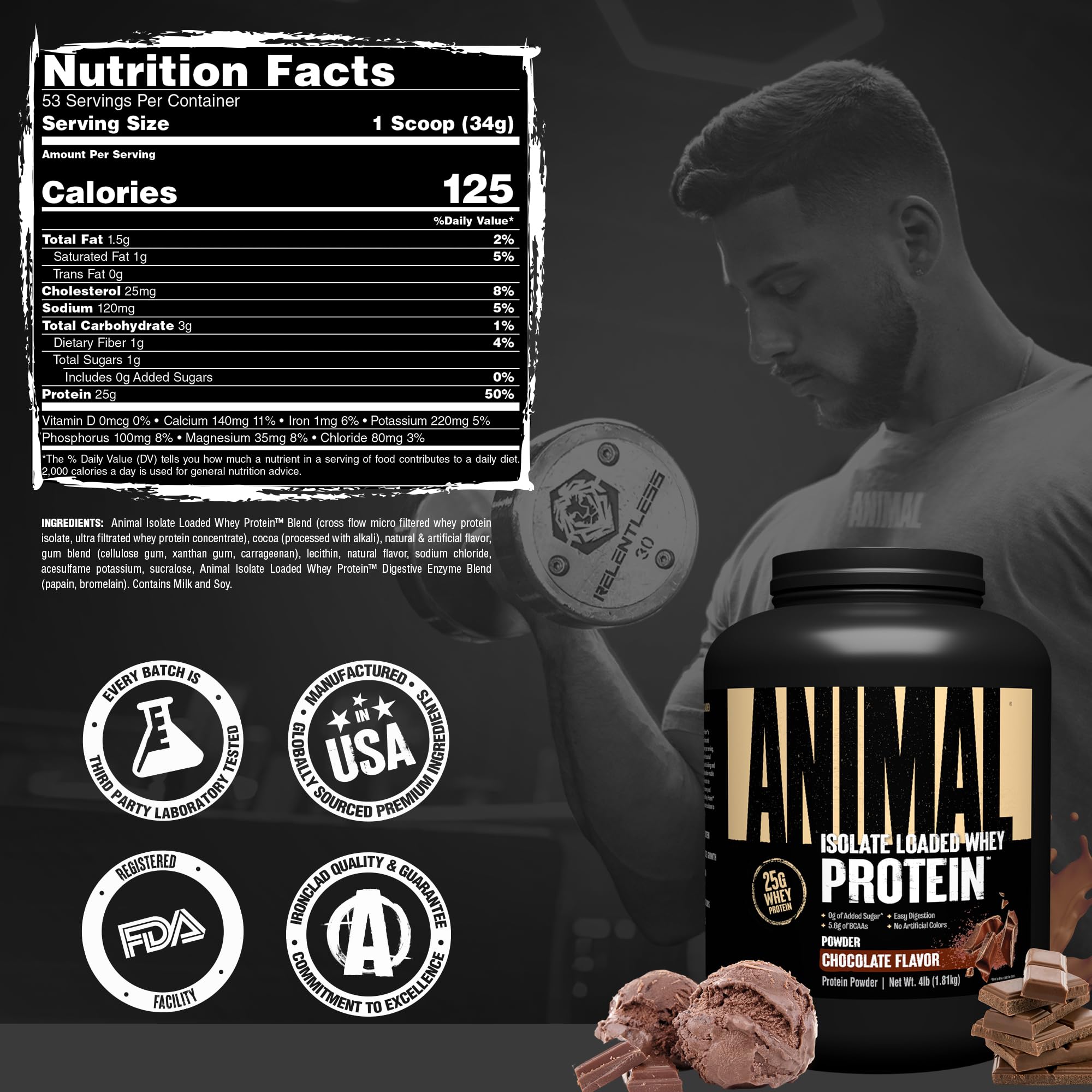 Animal Whey Isolate tasting test bottle emphasizes great flavor and low sugar