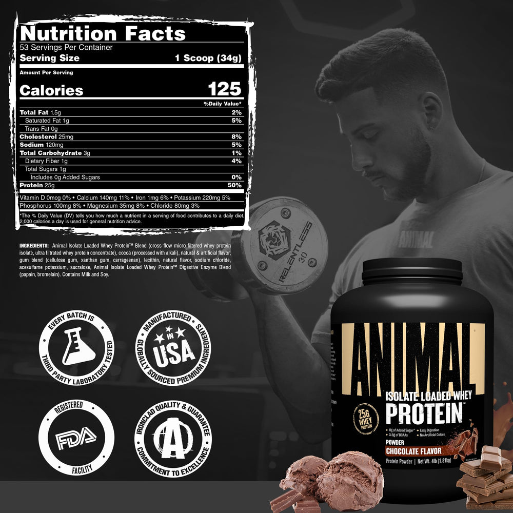 Animal Whey Isolate tasting test bottle emphasizes great flavor and low sugar