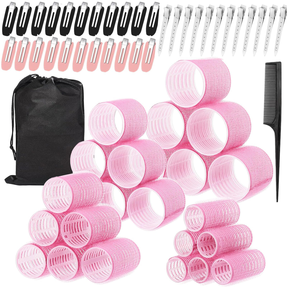AnJOLi hair rollers set with four sizes for versatile home styling.