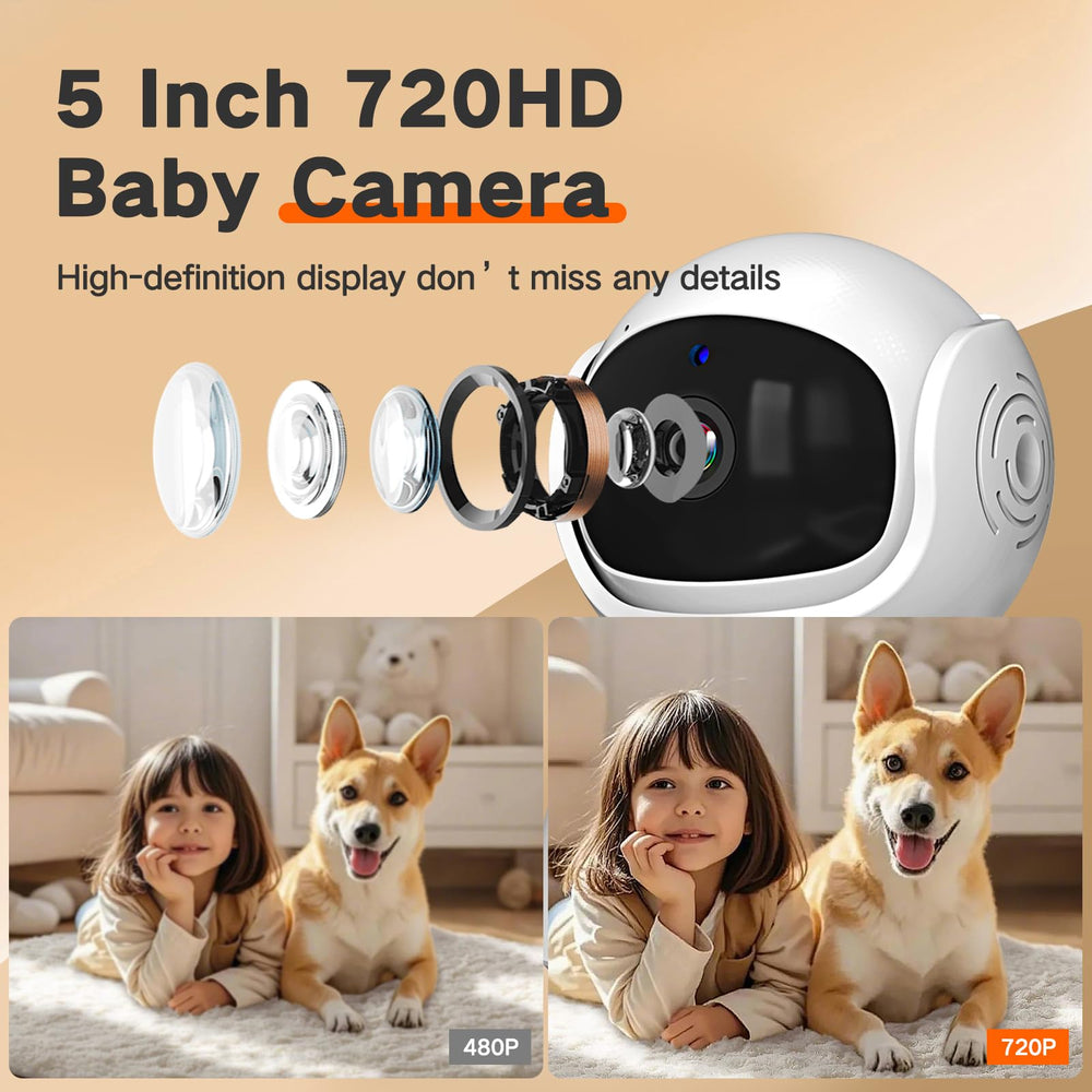 AnKeKe monitor showing PTZ controls to view baby from multiple angles