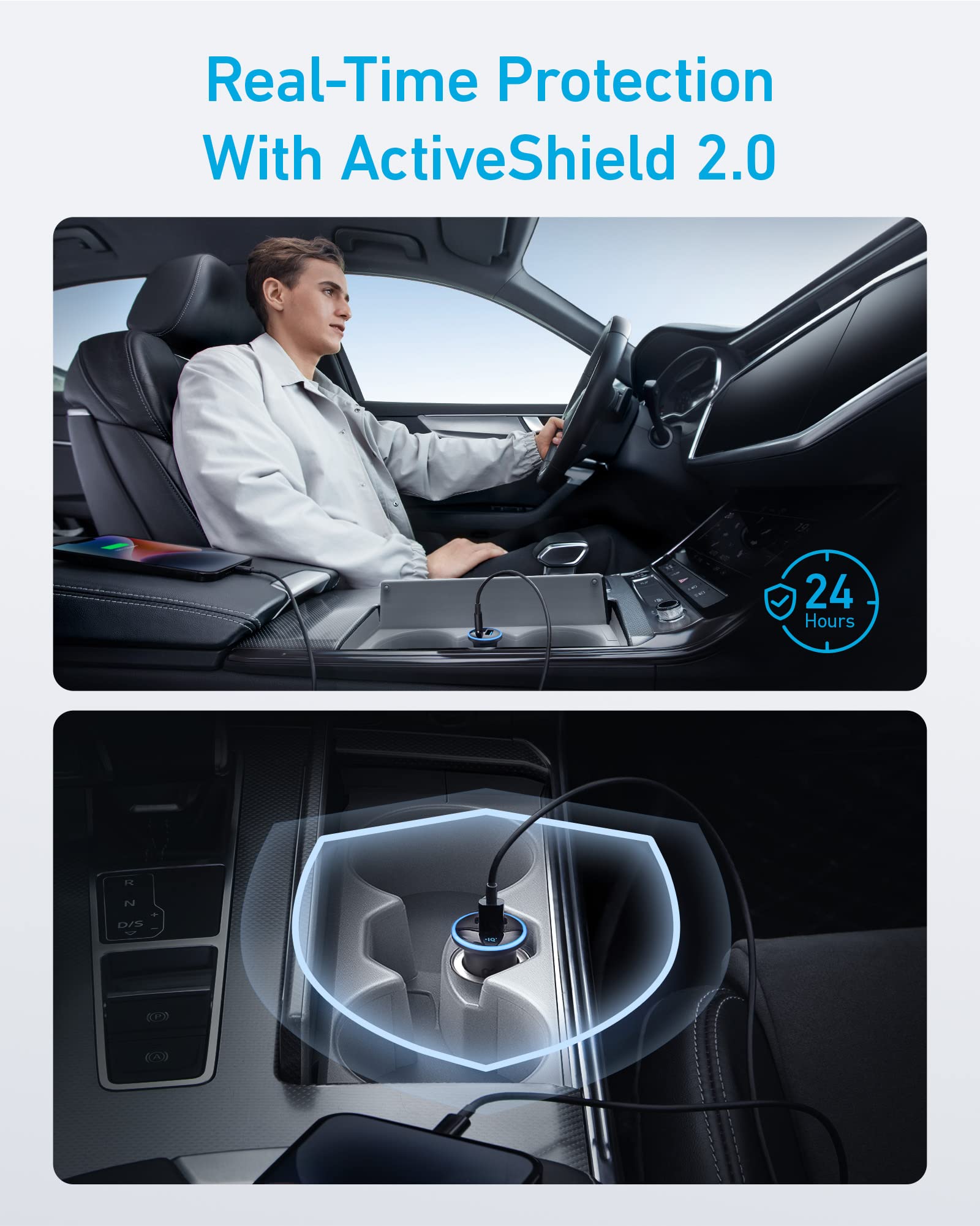 Anker 323 compact car charger design blends with car interiors.