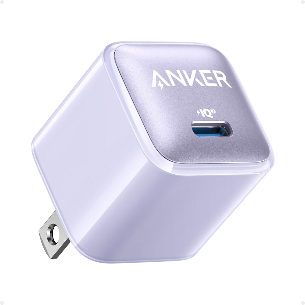 Anker 511 charger compact front view showing minimalist design for quick charging
