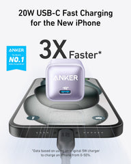 Anker 511 charger compact side angle highlighting slim profile for travel