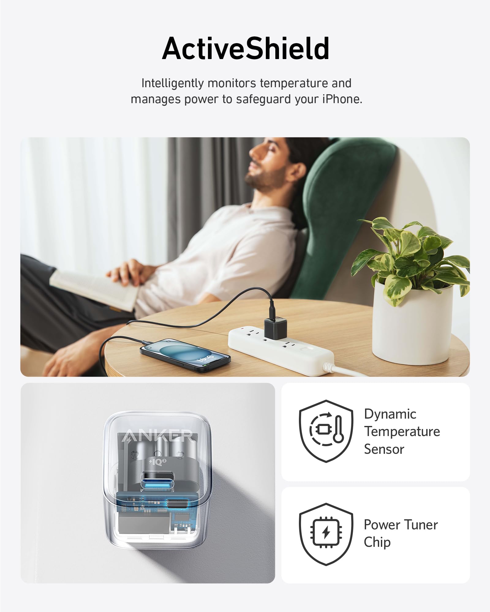 Anker 511 charger compact warranty icon communicates reliable coverage