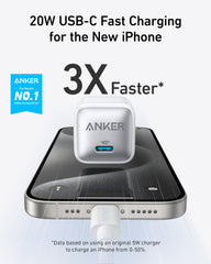 Anker 511 Charger Nano Pro side profile highlighting its 20W USB-C output.