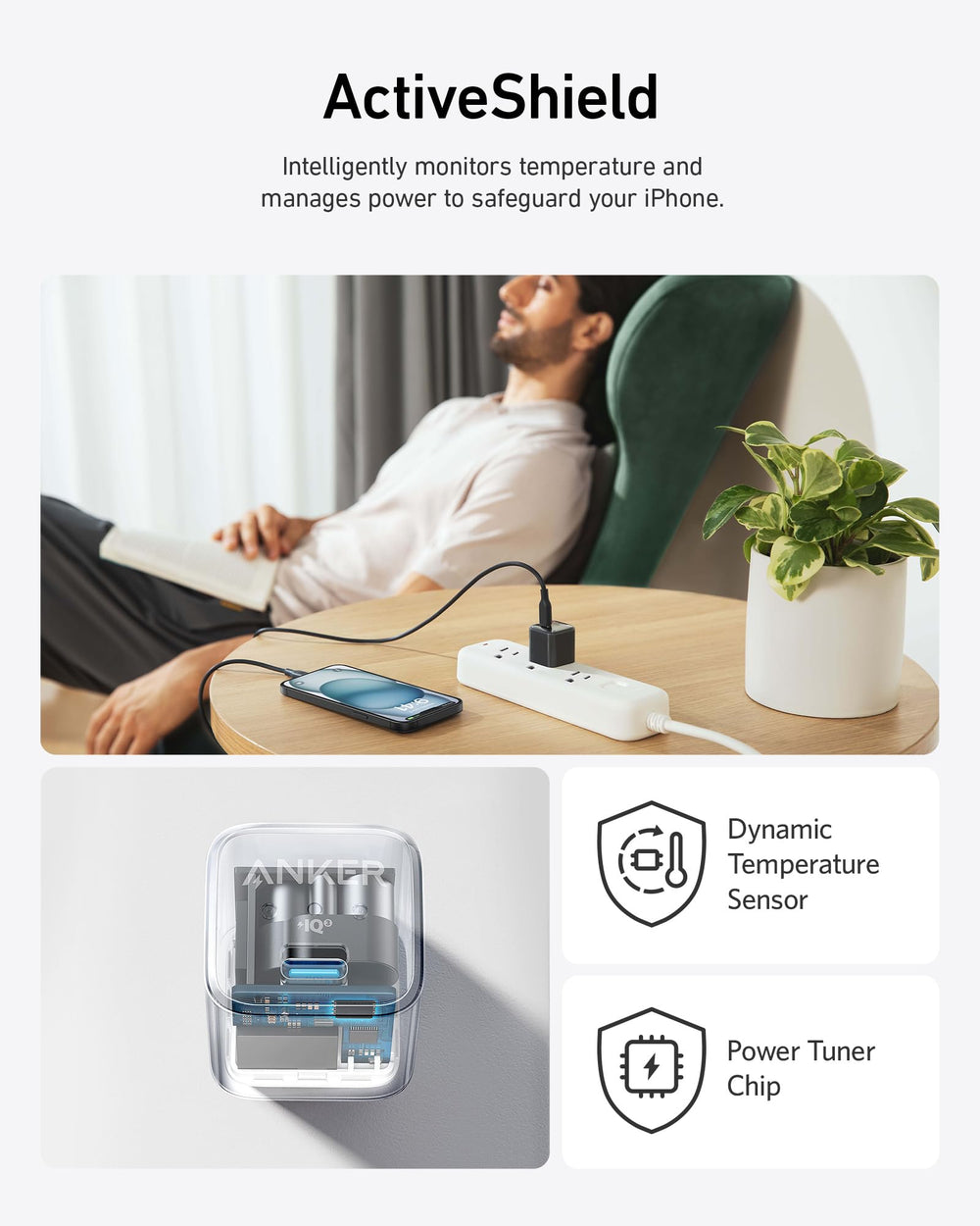 Anker 511 Charger supports universal compatibility.